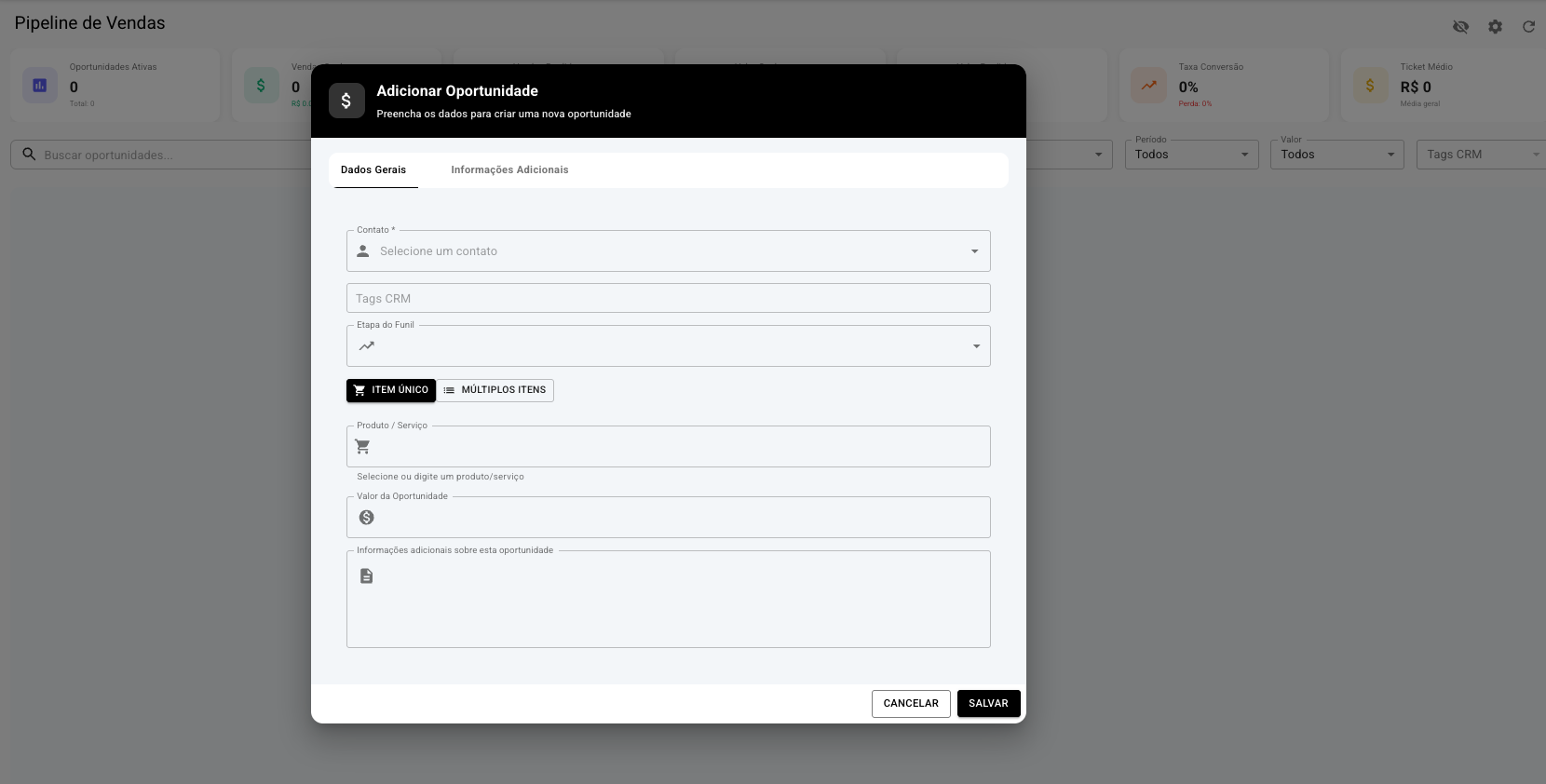Screenshot CRM Completo